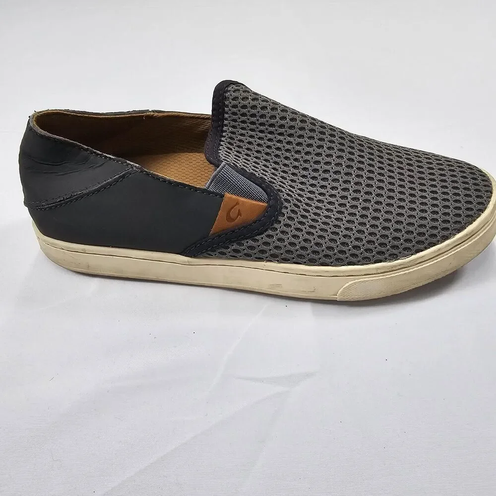 Olukai Women's Gray Slip On Pehuea Mesh Casual Comfort Low Top Size 6.5